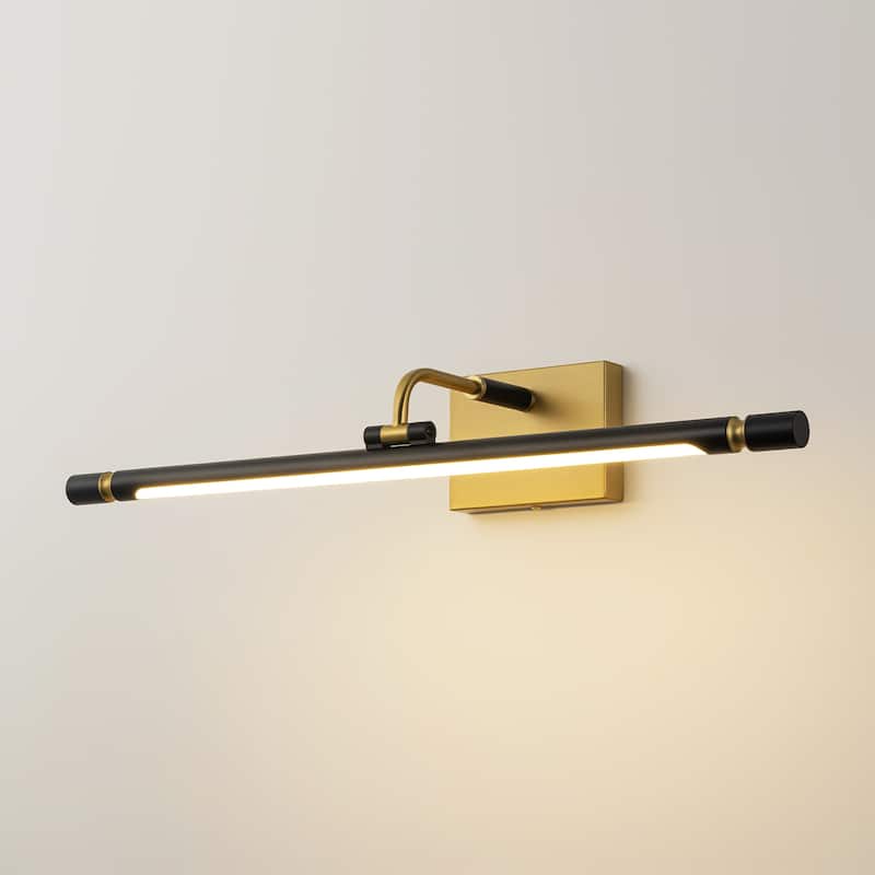 25.9" Modern Gold/Black Linear Bathroom Vanity Light LED Picture Lights for Wall - 25.9 in. W x 4.3 in. H x 8.2 in. D