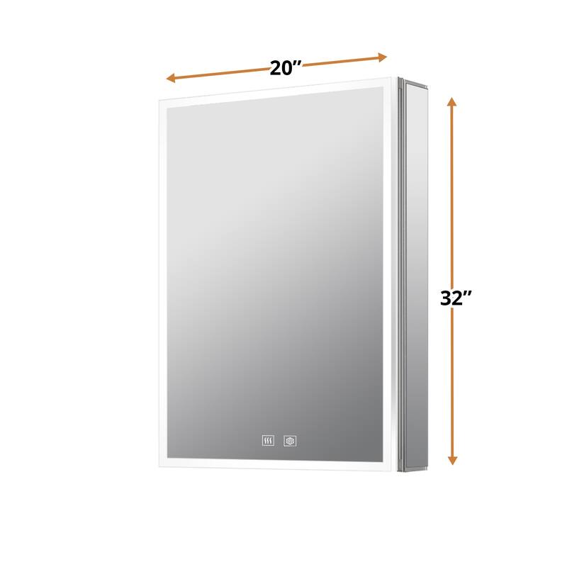 Mesa Surface-Mount LED Mirror Medicine Cabinet with Defogger