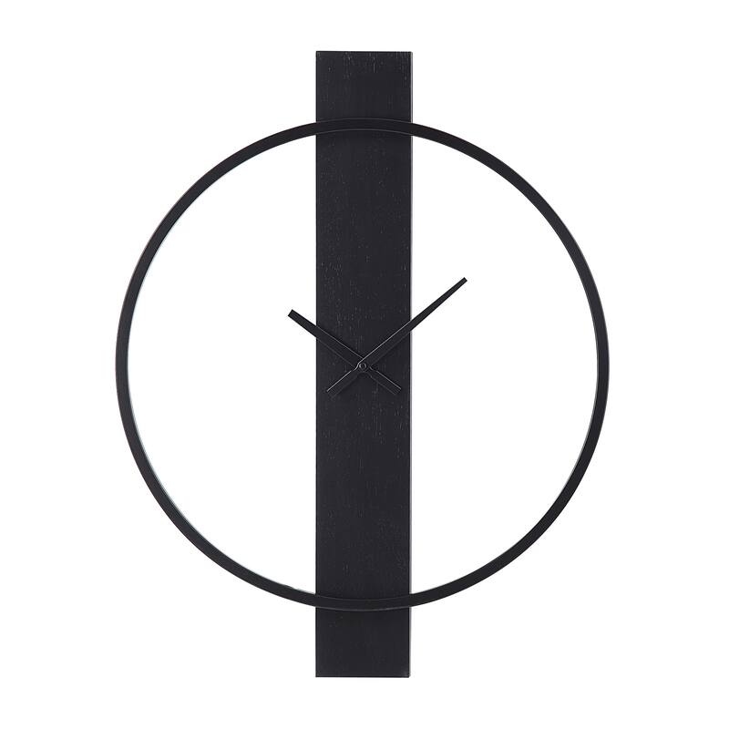 Renwil Romane Indoor Iron Wall Clock, Matte Black
