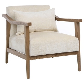 Buckley Polyester Velvet Upholstered Occasional Chair, Cream