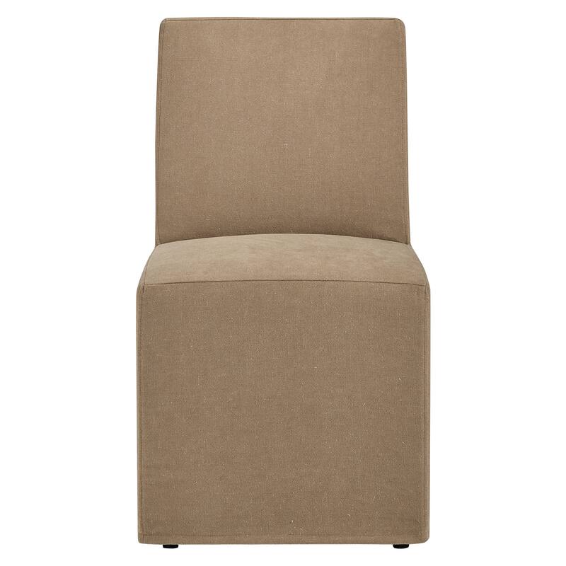 Tessera Upholstered Linen-Blend Slipcovered Dining Chair