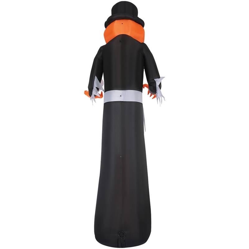 Haunted Hill Farm 12-Ft. Tall Pre-lit Inflatable Jack-O-Lantern Man with Top Hat and Skull