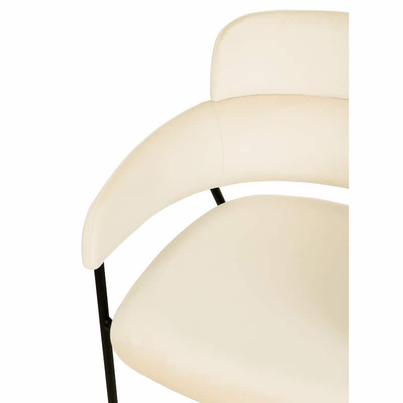 LeisureMod Set of 4 Axis Upholstered Dining Chairs with Curved Backrest, Contemporary Accent Side Chair for Home Office Bedroom