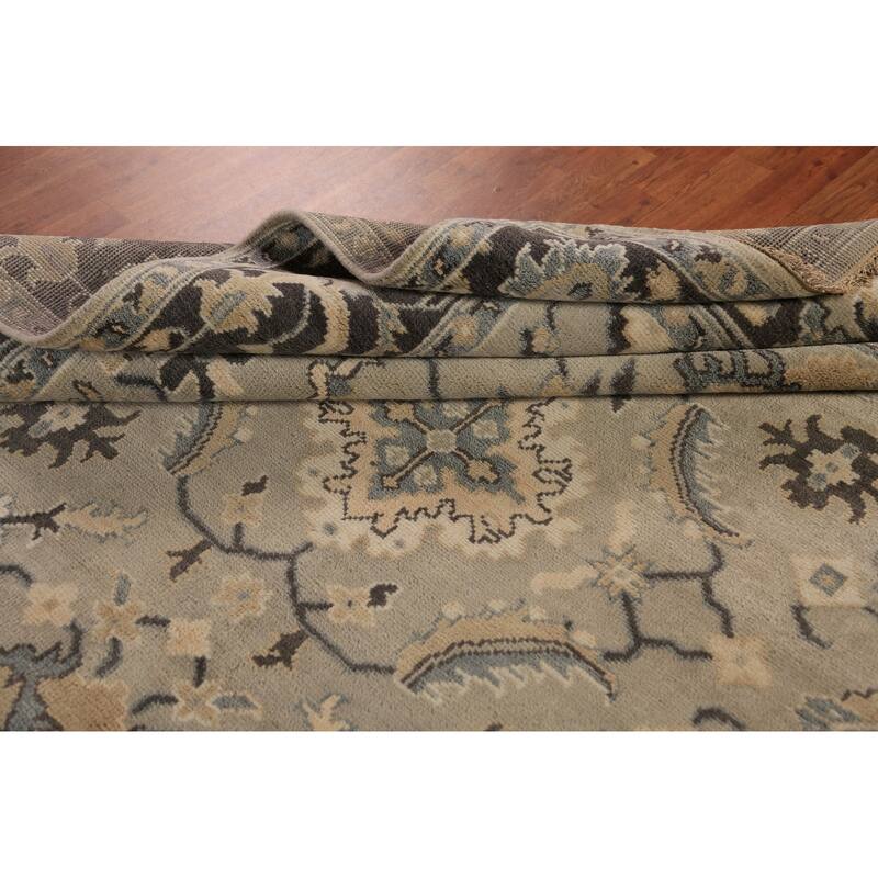 All-Over Floral Oushak Indian Area Rug Handmade Wool Carpet - 8'1"x 9'8"