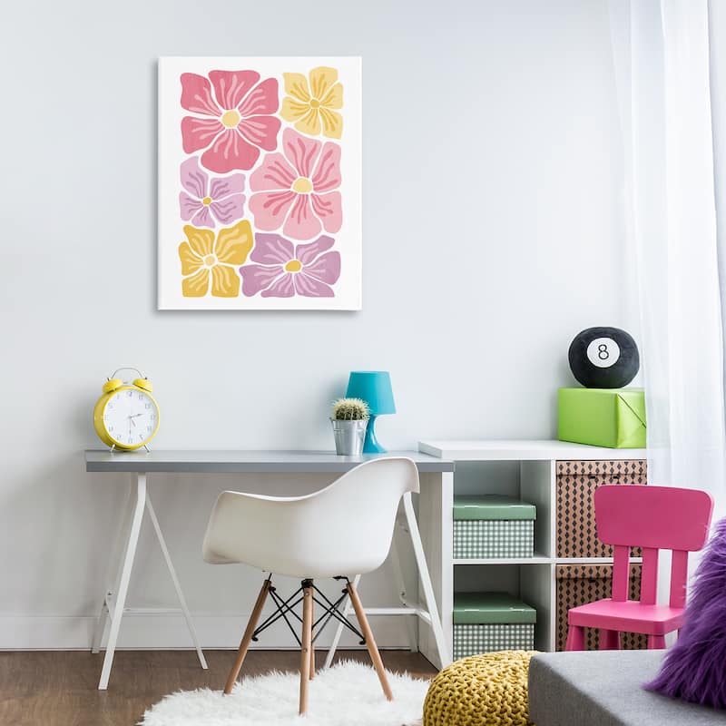 Stupell Pastel Hued Flower Blossoms Canvas Wall Art Design By Kim Allen
