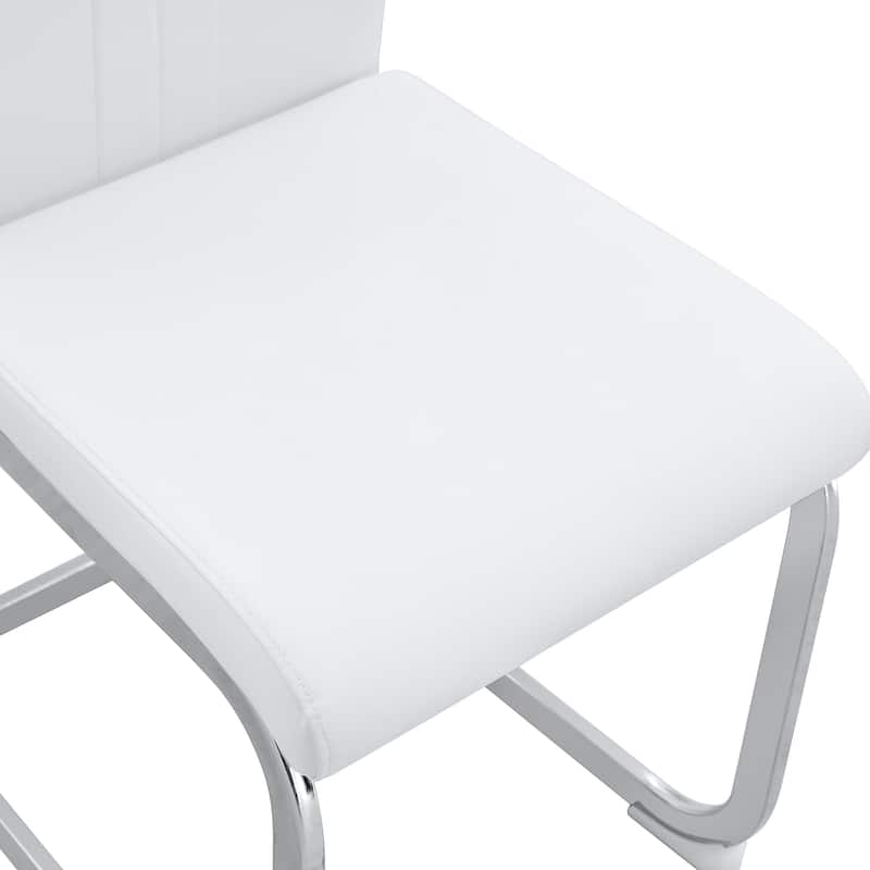 Set Of 4 Pu Material Bow-Shaped Chairs