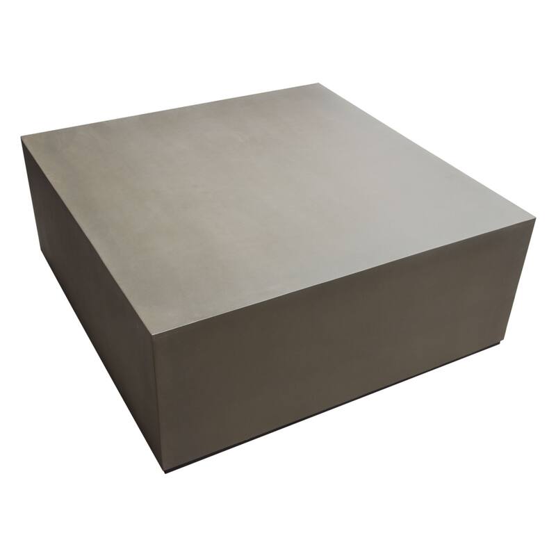 Viko Cocktail Coffee Table, 39 Inch Natural Cement Gray Square Body