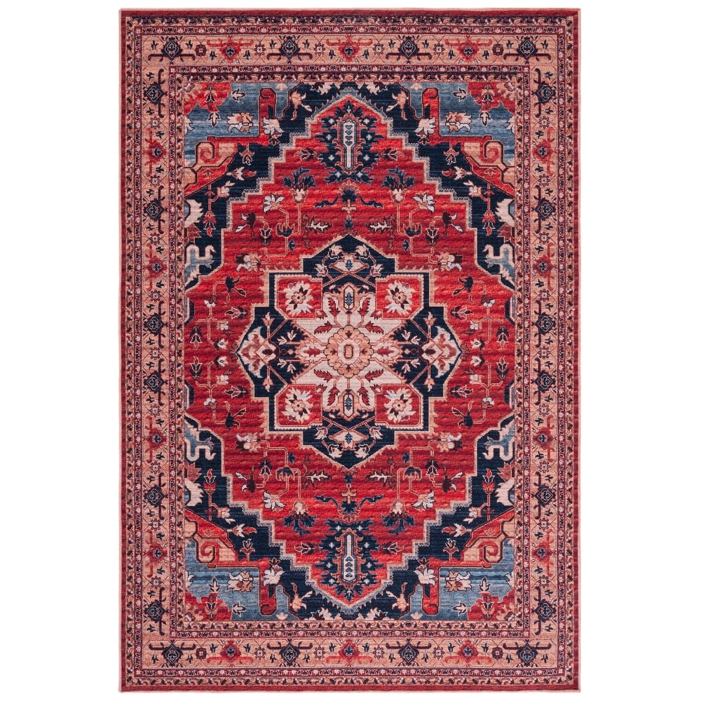 SAFAVIEH Serapi Machine Washable Monica Medallion Distressed Rug