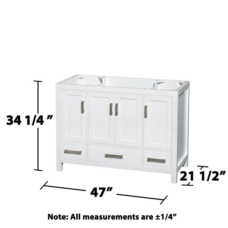 Wyndham Collection Sheffield 48" Hardwood Vanity Cabinet and Mirror -