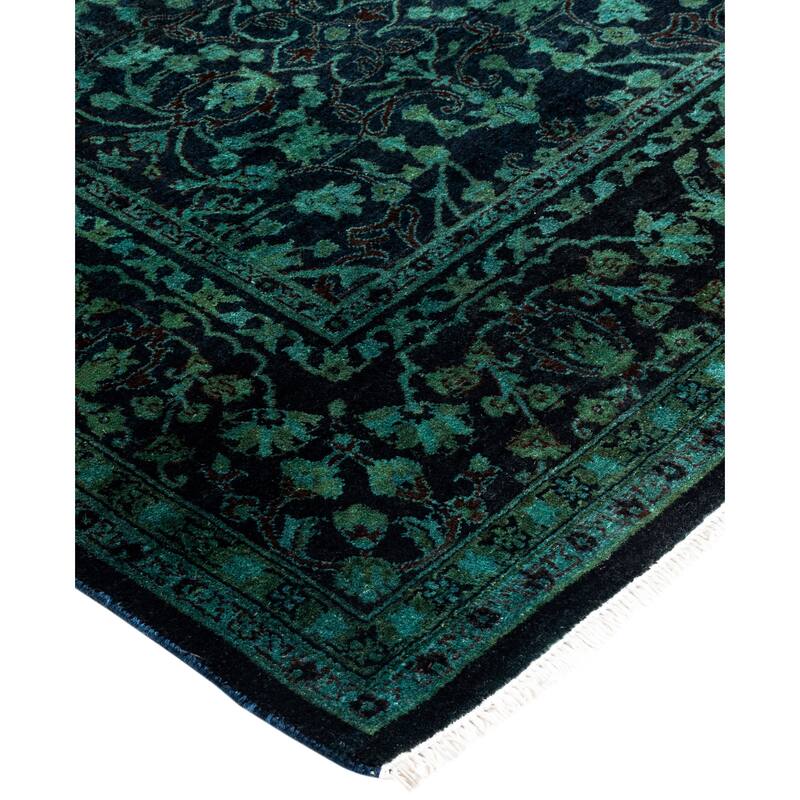 Overdyed One-of-a-Kind Hand-Knotted Area Rug - Green - 4' 10" x 5' 1"