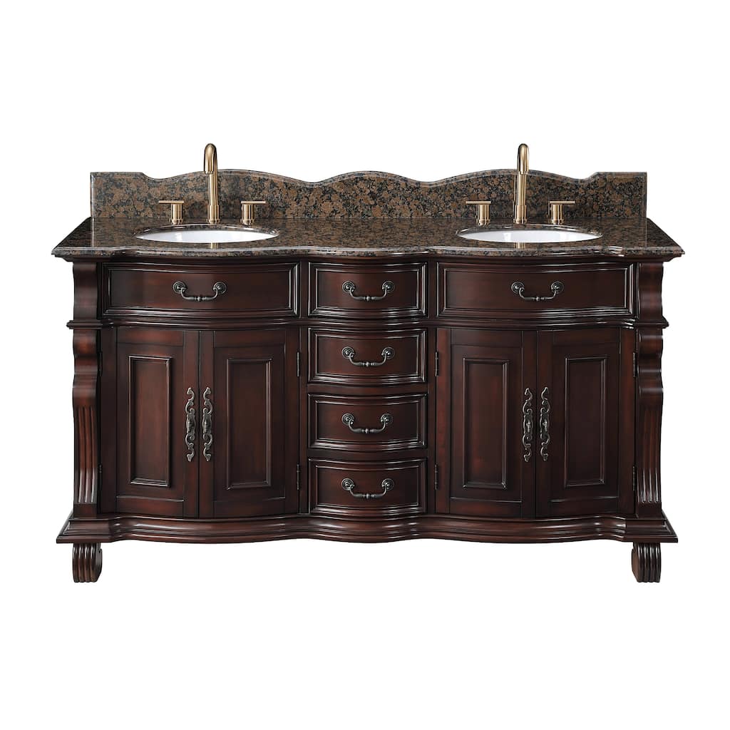 64" Timeless Classic style Hopkinton Double Sink Bathroom Vanity