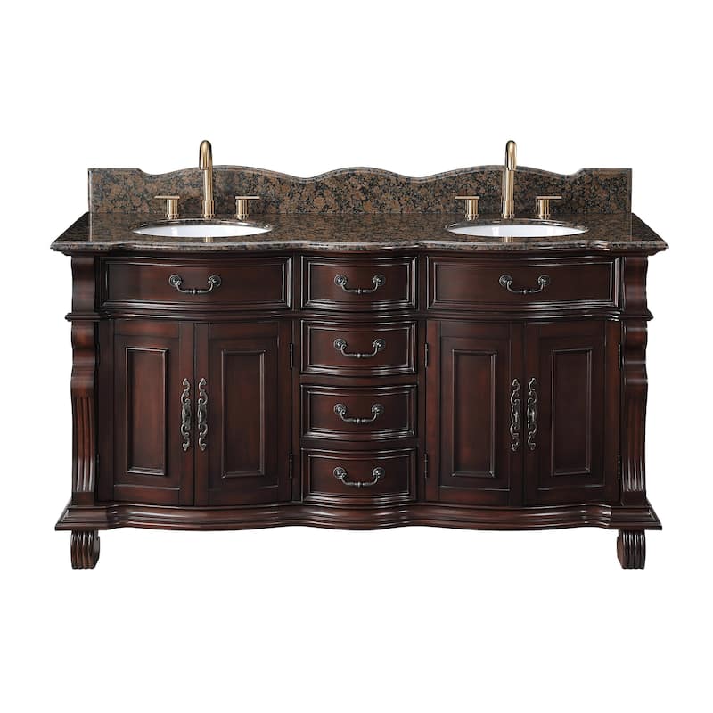 64" Timeless Classic style Hopkinton Double Sink Bathroom Vanity - Brown - Painted - Double Vanities
