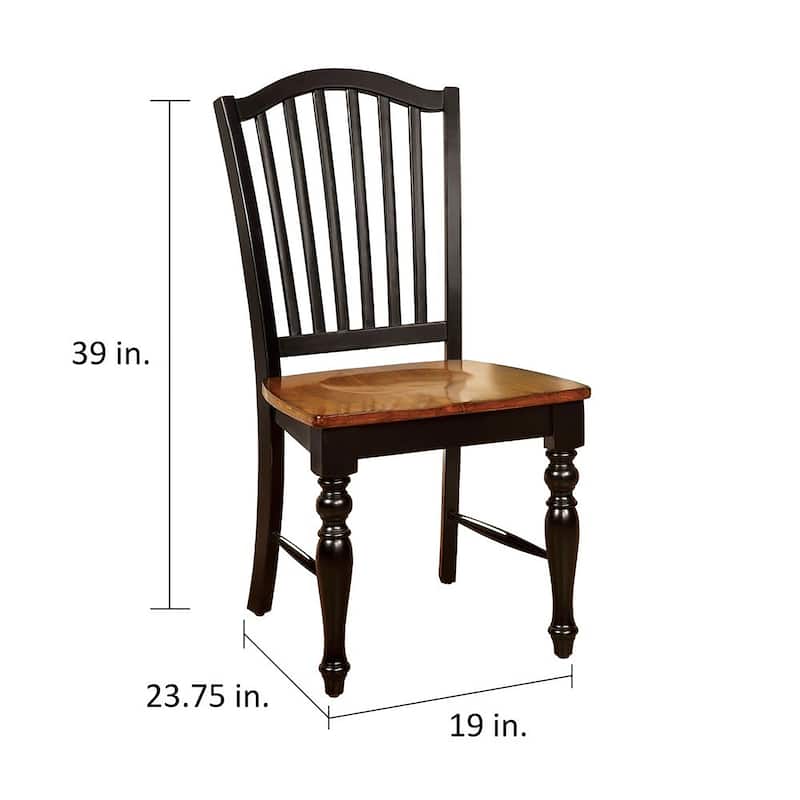 Levole Country Black and Antique Oak Wood Two-tone 7-Piece Dining Set by Furniture of America