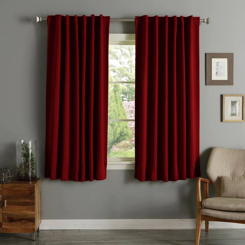 Aurora Home Insulated Thermal 63-inch Blackout Curtain Panel Pair - Burgundy