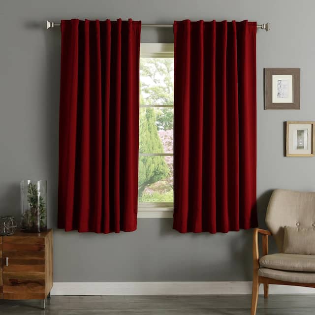 Aurora Home Insulated Thermal 63-inch Blackout Curtain Panel Pair - Burgundy