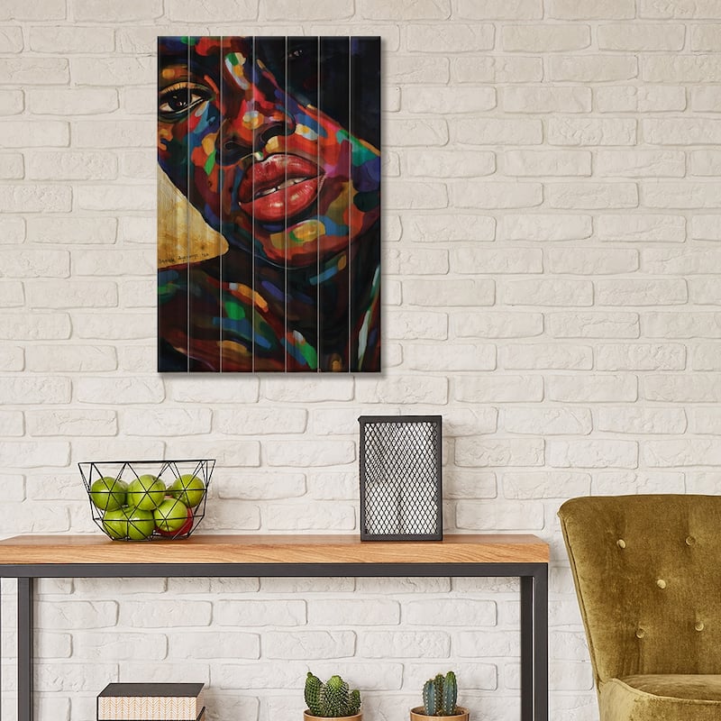Eniyan (Human) Print On Wood by Damola Ayegbayo - Multi-Color