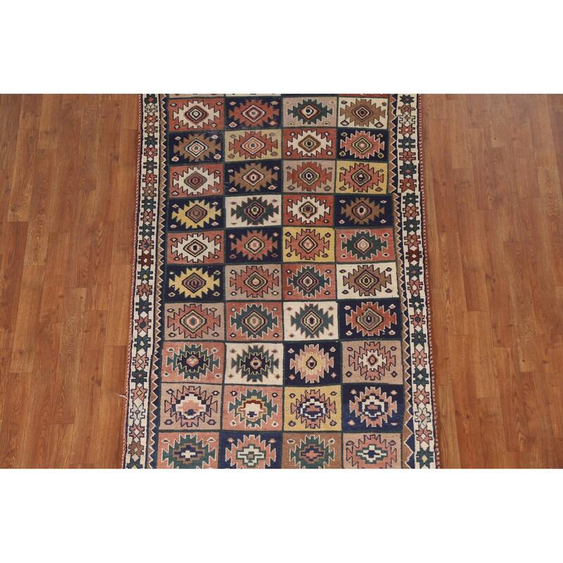 Bakhtiari Persian Vintage Area Rug Hand-knotted Wool Carpet - 3'10"x 7'5"