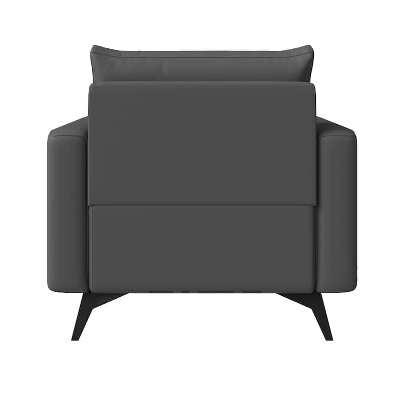 Single-Seater Sofa Modern Armchair Upholstered Vegan Leather with Metal Legs Removable Cushions Inno Series by LeisureMod