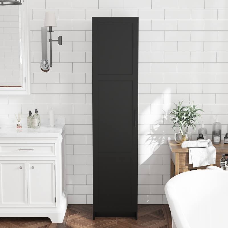 70.87" Tall Narrow Storage Bathroom Cabinet with 3 Adjustable Shelves