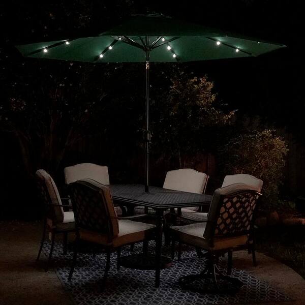Shop Black Friday Deals On Sun Ray 9 Round Solar Lighted Umbrella Base Not Included Overstock 28736324