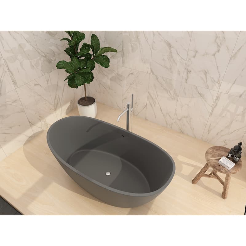 Manhattan 65" Solid Surface Freestanding Soaking Bathtub