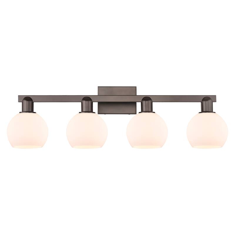 Innovations Lighting Endless Possibilities Arcadia - Athens - 4 Light 33" Bath Vanity Light - Oil Rubbed Bronze/Matte White