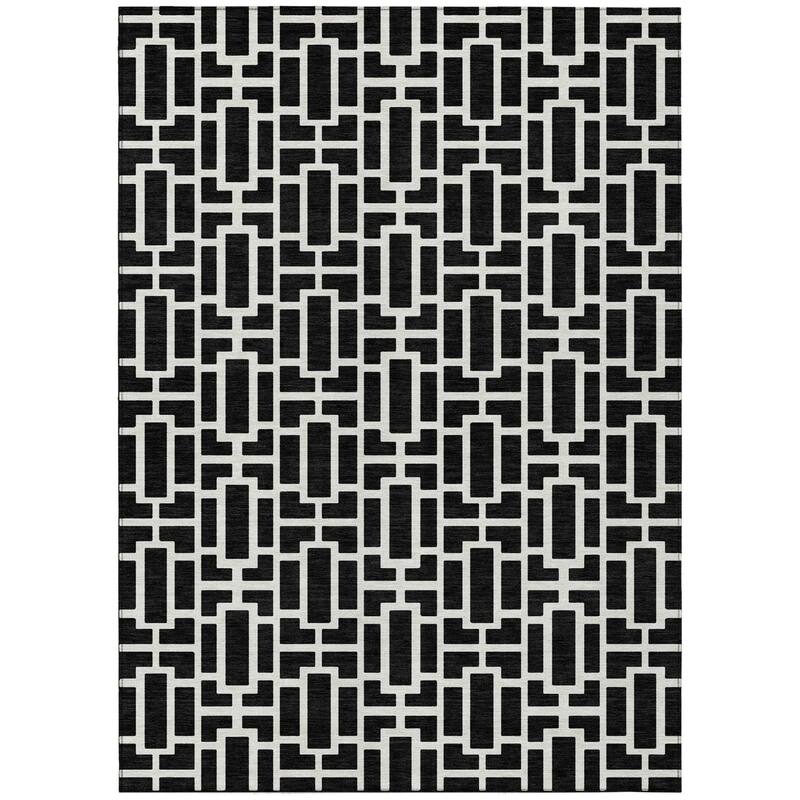 HomeRoots Geometric Transitional Rectangle Outdoor Rug