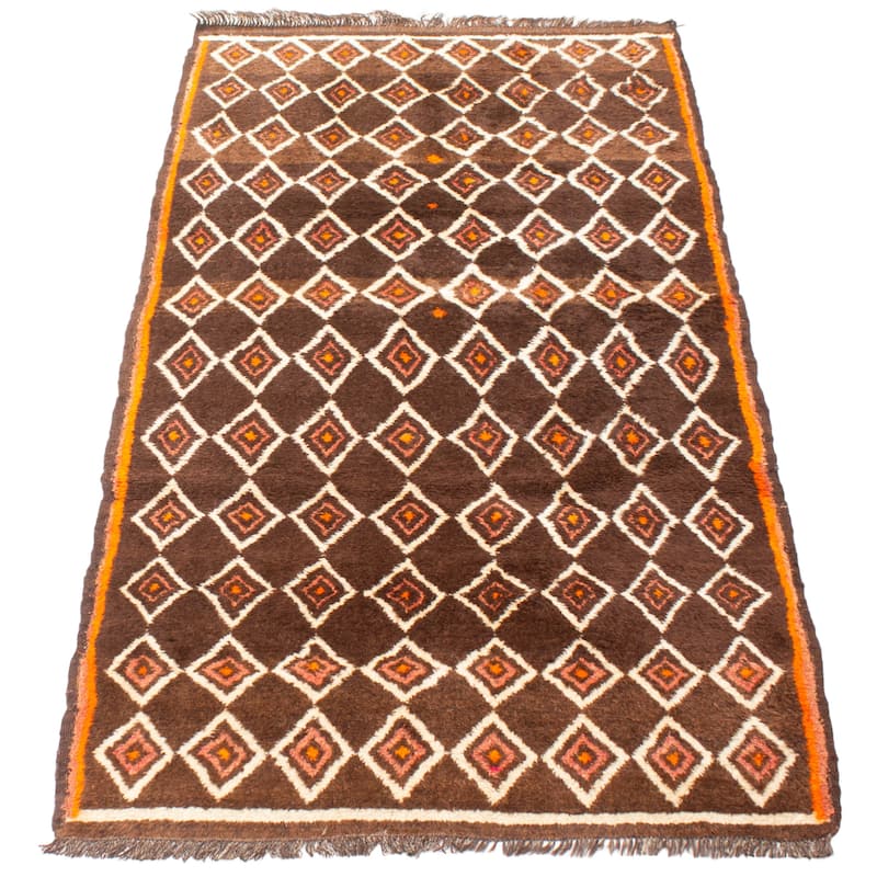 ECARPETGALLERY Hand-knotted Andelz Brown Wool Rug - 3'11 x 8'2
