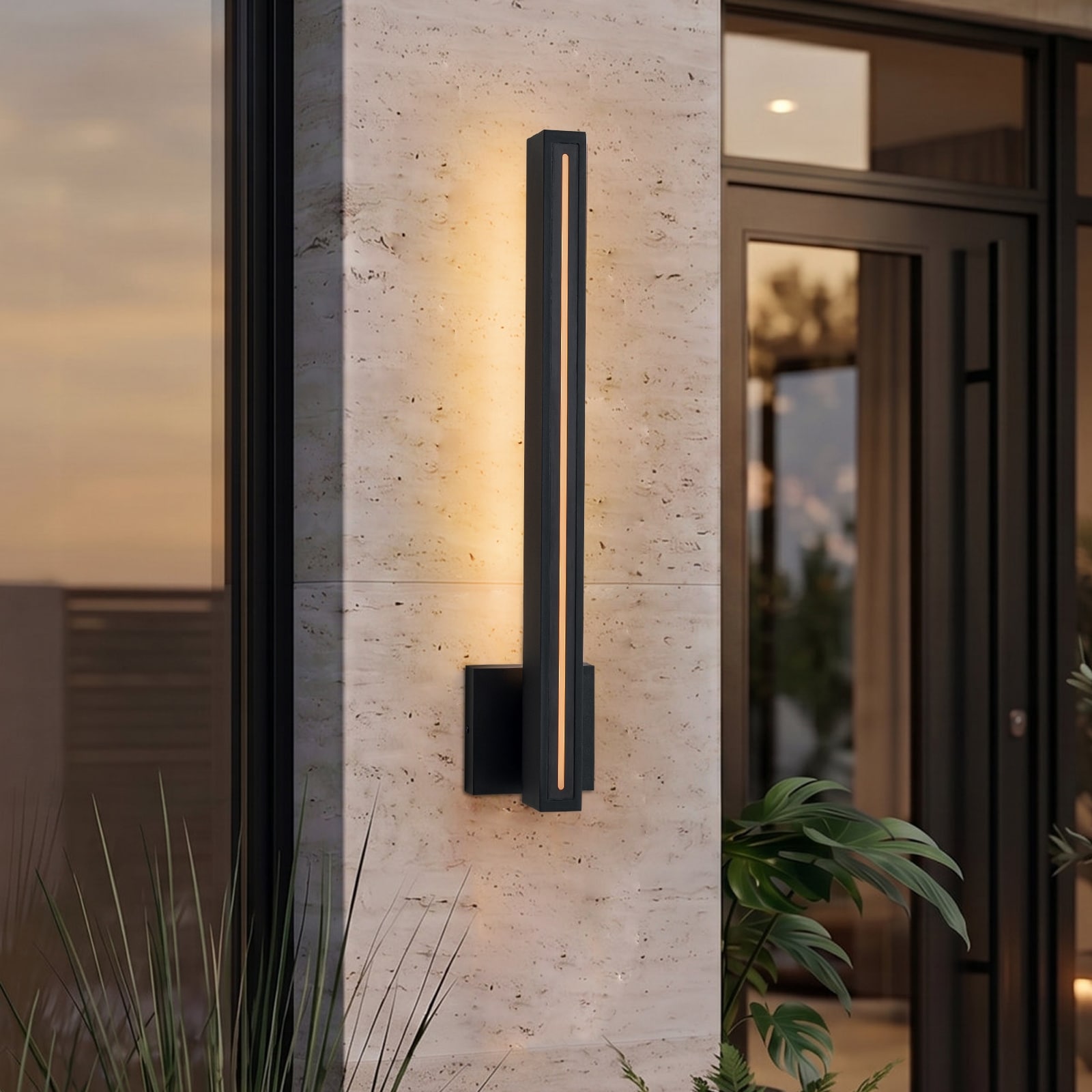 24" Modern Outdoor Linear Integrated LED Wall Sconce