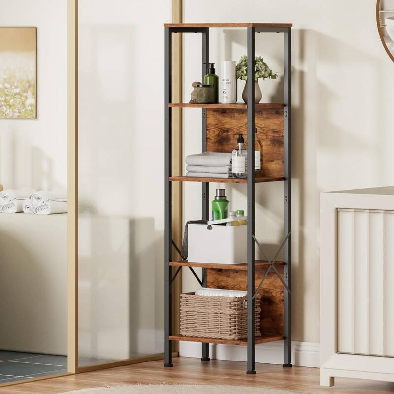 5 Tier Tall Bookshelf - 14.9"D x 10.6"W x 55.1"H