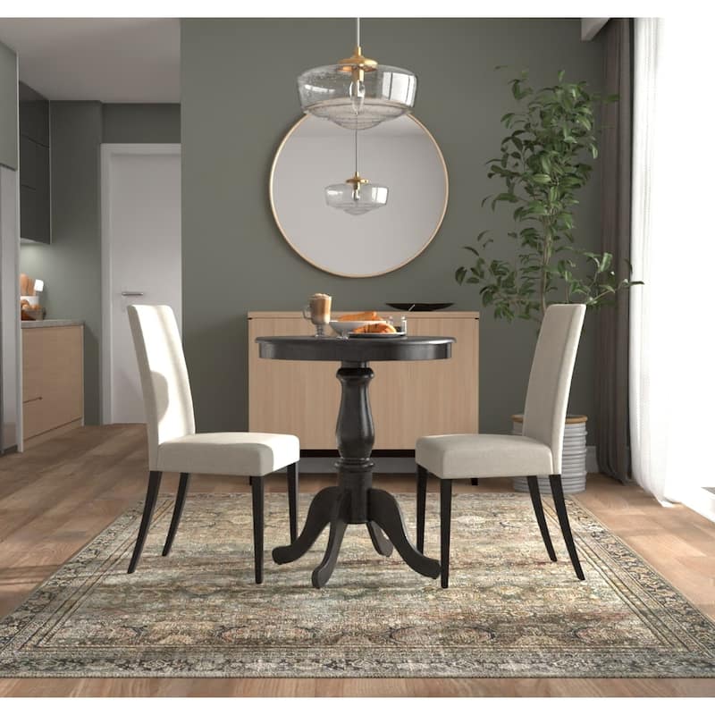 Solid Round Top Pedestal Bar Table - 30" - Espresso Brown
