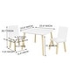 preview thumbnail 6 of 7, Kids Table and 2 Chairs Set, 3 Pieces Toddler Table and Chair Set, Wooden Activity Play Table Set (White)