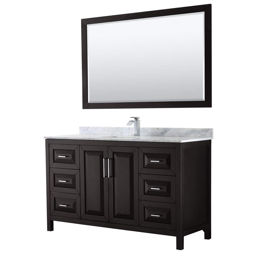 Wyndham Collection Daria 60" Free Standing Single Vanity Set with MDF