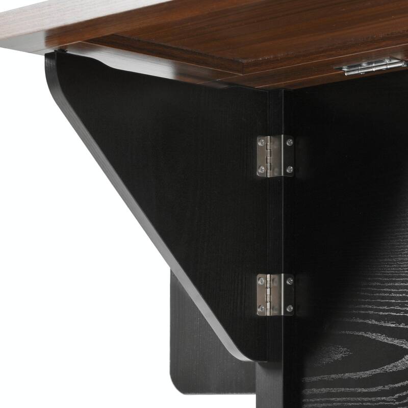 54-inch Farmhouse Kitchen Island with Drop Leaf, Power Outlet