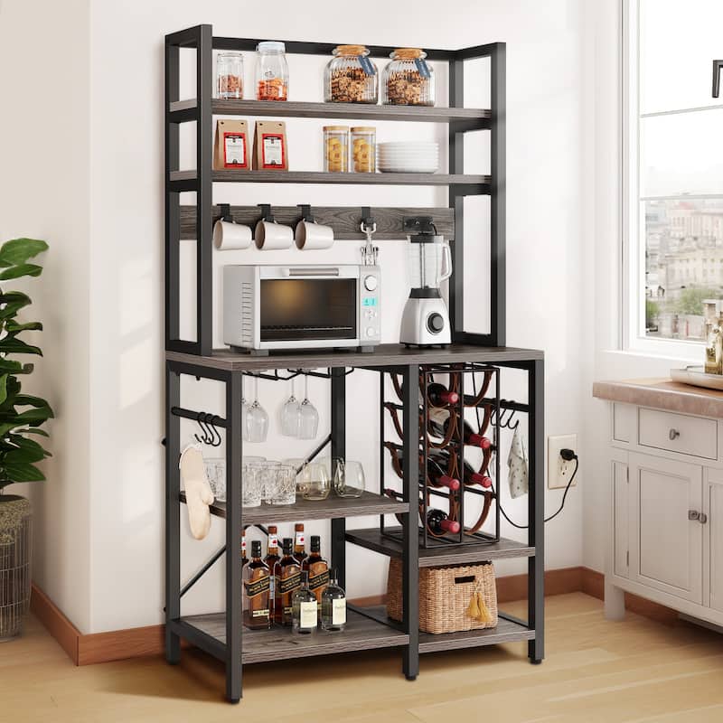 Moasis 6 Tier Kitchen Microwave Stand Bakers Rack Storage Shelves