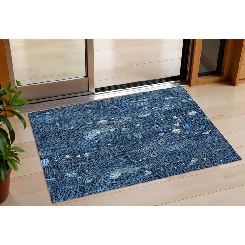 HomeRoots Abstract Transitional Rectangle Outdoor Rug - 3' x 5'