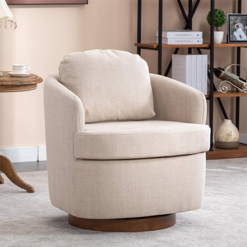 Fabric Swivel Accent Chair - Beige