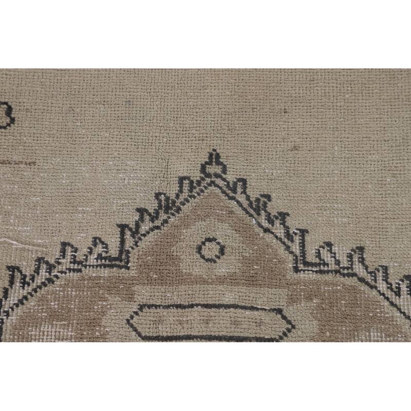 Distressed Orange Tabriz Persian Vintage Rug Hand-Knotted Wool Carpet - 6'8"x 9'7"