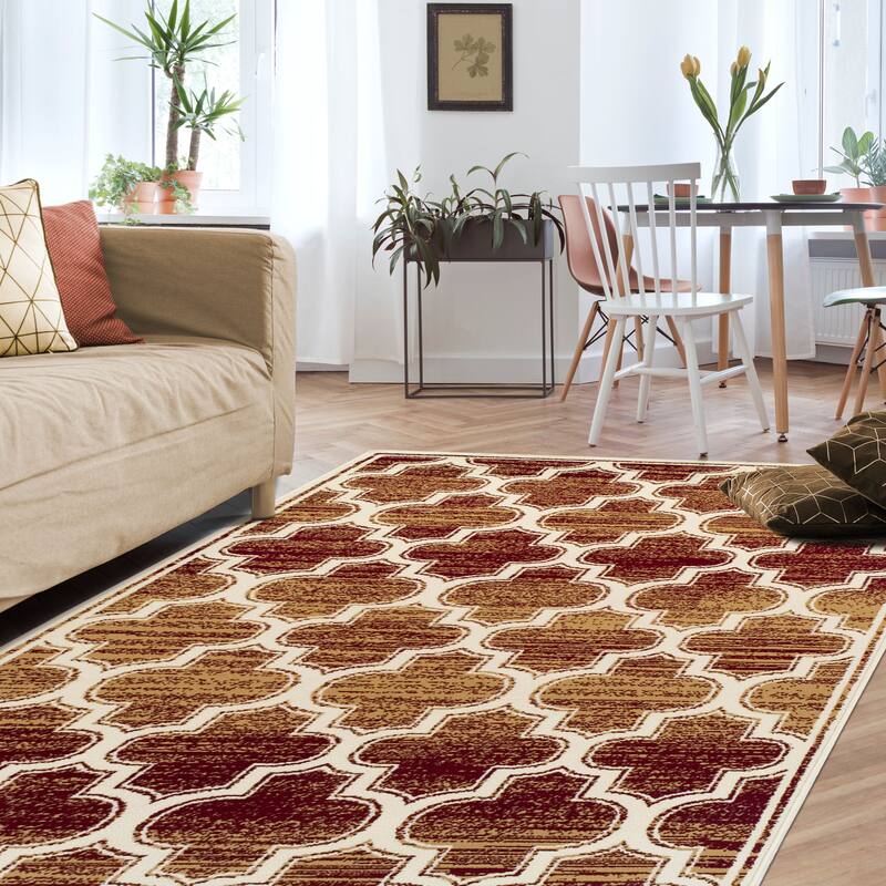 Superior Moroccan Trellis Geometric Polypropylene Indoor Area Rug