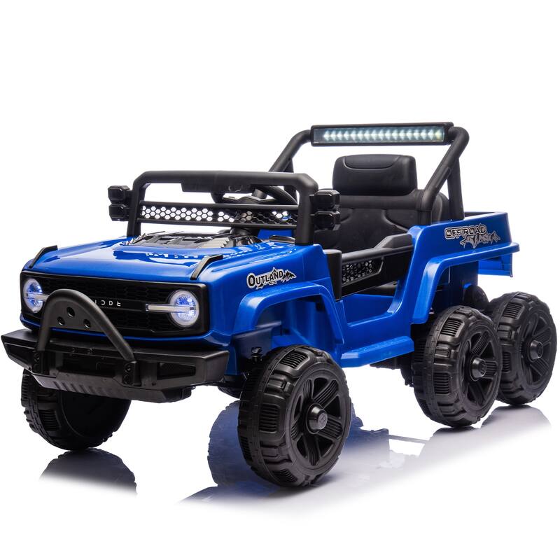 12V Kids Ride On 6-Wheel electric truck car W/Parents Control,Six-Wheel Suspension,Four motors,Power display,Searchlight