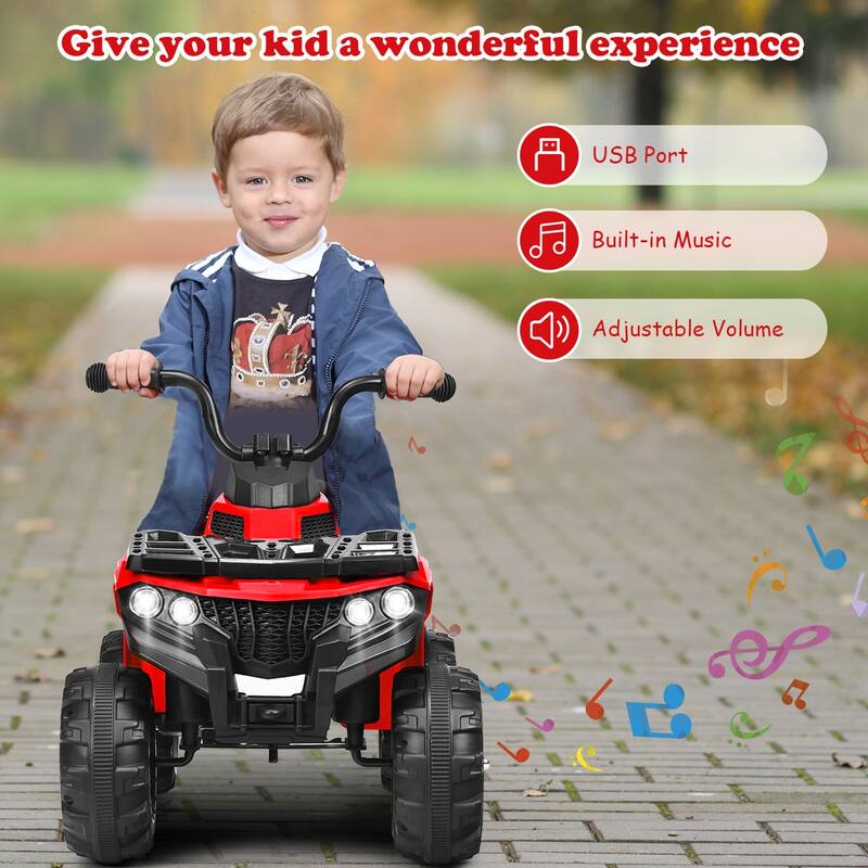 Gymax Kids Ride On Car 6V Battery Powered ATV w/4 Anti-skid Wheels