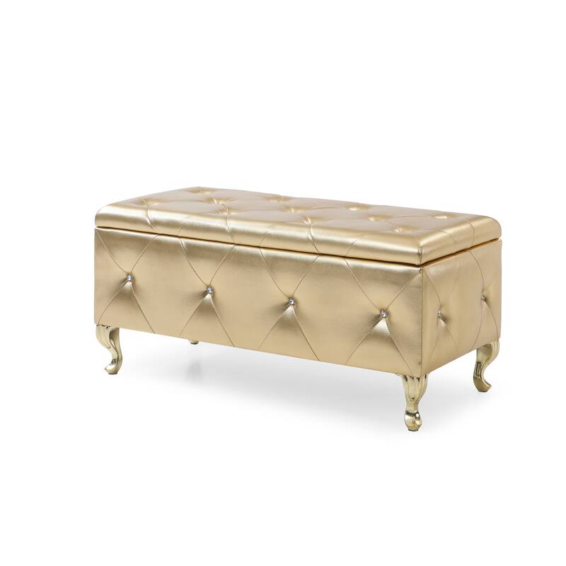Upholstered Tufted Storage Bench