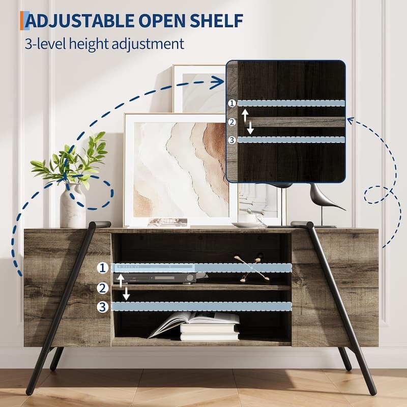 47 Inch TV Stand Modern Entertainment Center for Living Room, Bedroom, Office - N/A
