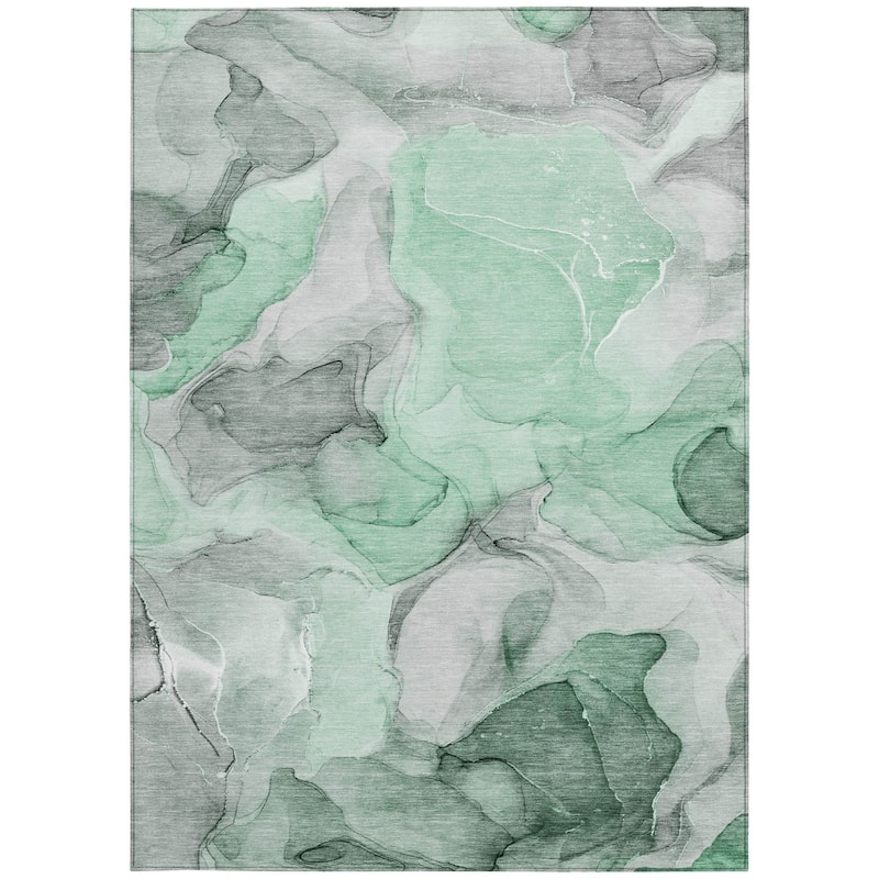 Allus Artistic Abstract Weather Resistant Classic Meets Modern Outdoor Rug