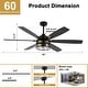 preview thumbnail 12 of 38, Cusp Barn 52/60/72 Inch Farmhouse Caged Ceiling Fan with Lights and Remote, Industiral 6 Speeds Chandelier Ceiling Fan