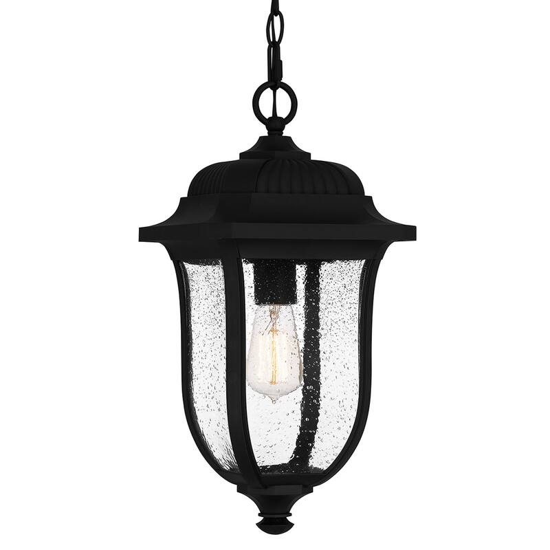 Bellevue QZP68569 Delly 9" Wide Mini Pendant with Seedy Glass Shade - Matte Black