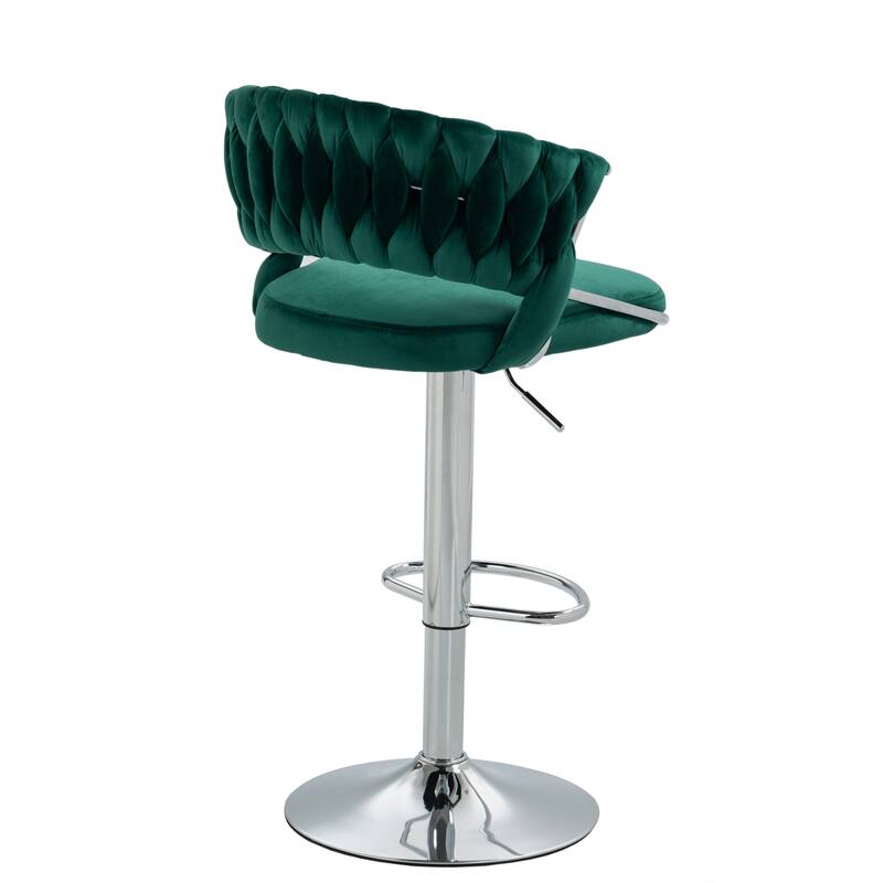 Set of 2 Bar Stool Adjustable Height with Swivel Seat