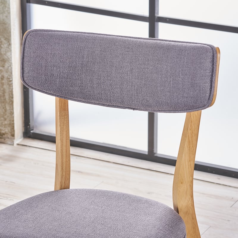 Chazz Mid-Century Modern Upholstered Rubberwood Dining Chairs (Set of 2) by Christopher Knight Home