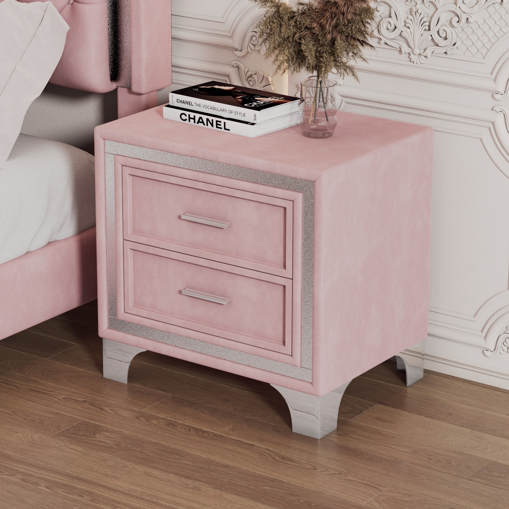 Light pink side table outlet
