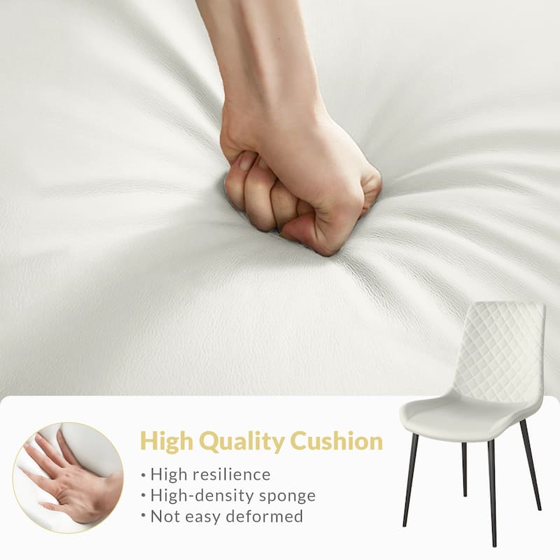 Upholstered Armless Chair Kitchen Chair Set of 2 Dining Chair Side Chair Office Chair with Metal Legs